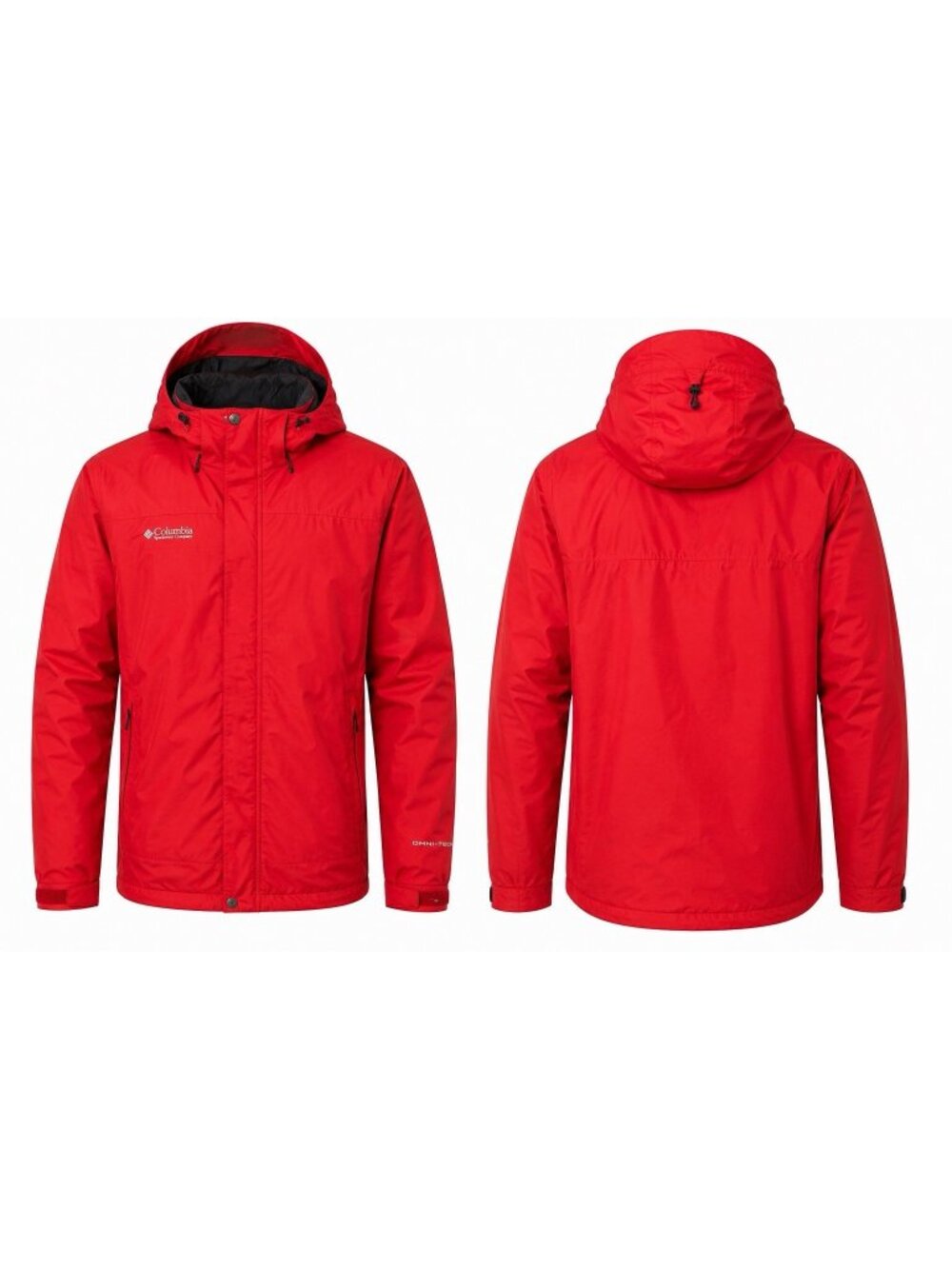Columbia Omni-Tech Interchange Hooded Rain Jacket Red XS Fits Men’s Medium